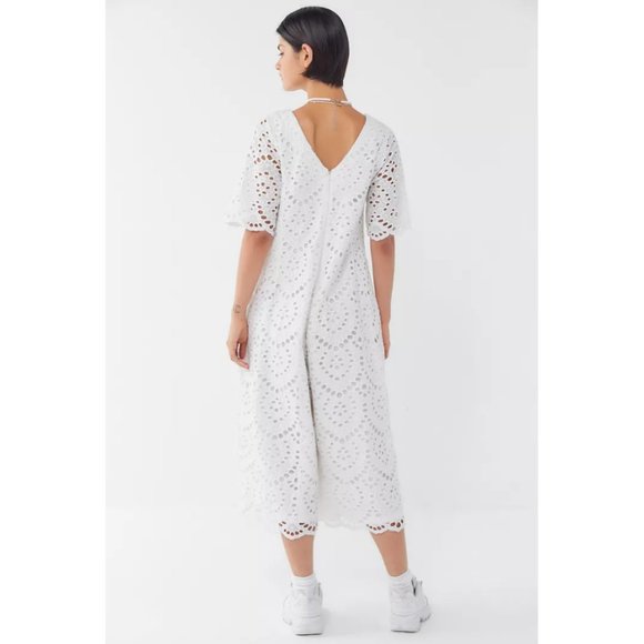 Vetiver Halcyon White Eyelet Wide Leg Jumpsuit Size XS - Picture 4 of 16